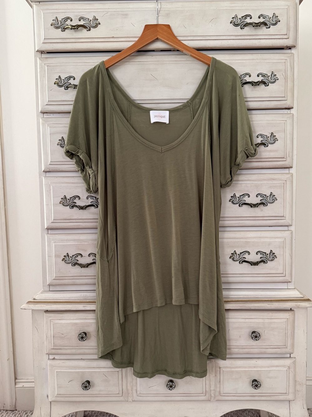 Vici Olive Jersey Knit Top